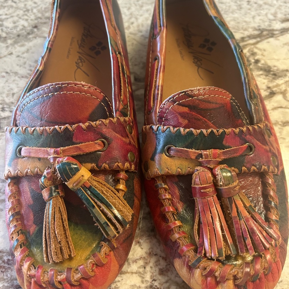 Patricia Nash Colorful Leather Dominica Tassel Driver Loafers